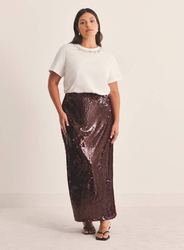 SIMPLY BE Sequin Midaxi Skirt 22